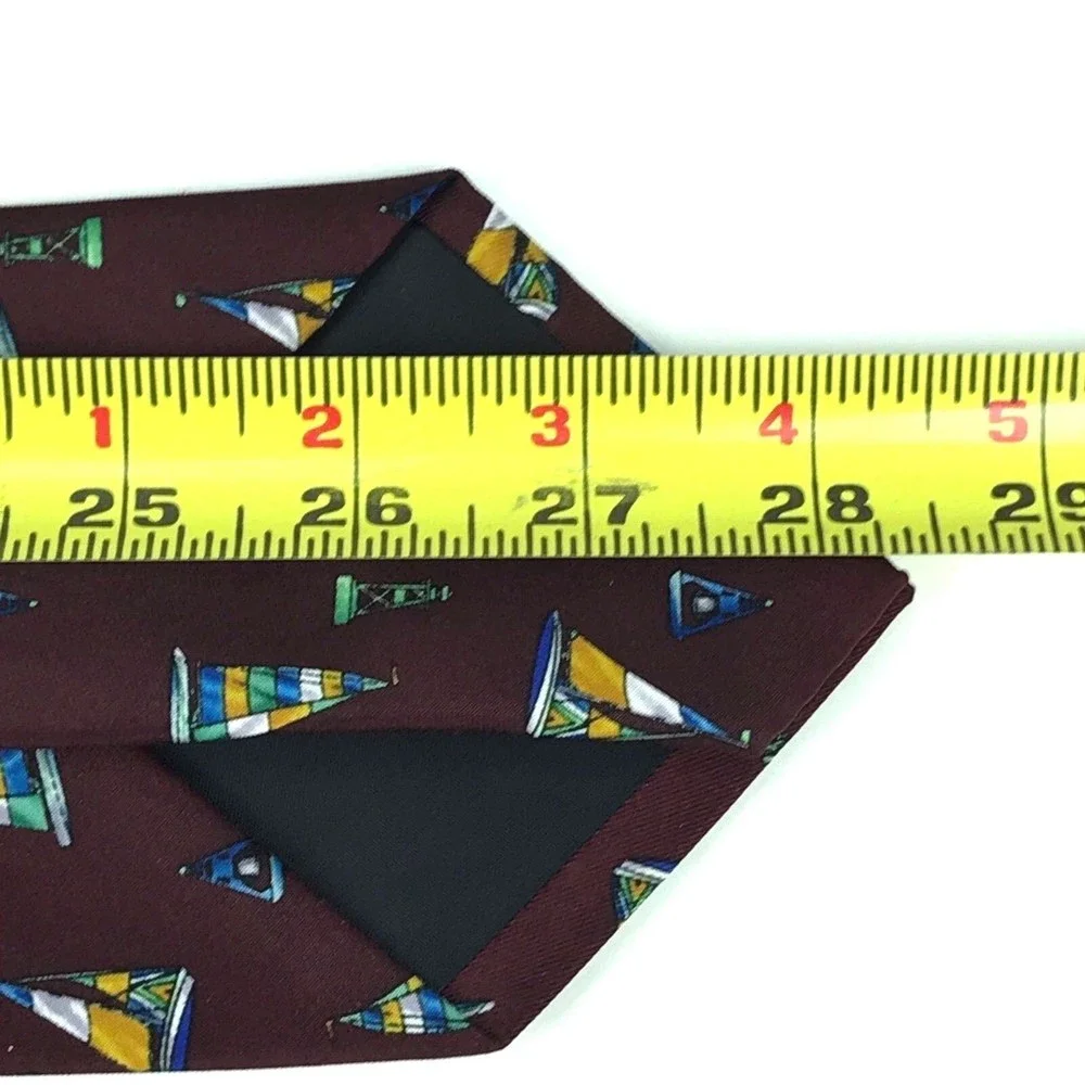 Utopia Men's Tie Handmade Burgundy Sailboat Boat Nautical Novelty Necktie 57